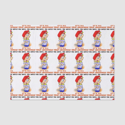 Baby's eerste kerstpapier tissuepapier (Voorkant)