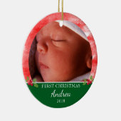 Baby's eerste kerstronde-versiering keramisch ornament (Rechts)