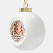 Baby's eerste kerstscript Modern Elegant Keramische Bal Ornament (Rechts)