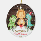 Baby's eerste kerstsieraad Dinosaur Keramisch Ornament (Links)
