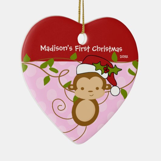 Baby's eerste kerstsiermeisje Sinteraapse Kerstman Keramisch Ornament (Rechts)