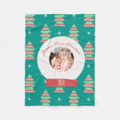 Baby's eerste kerstsneeuwbol Snowflakes-boom Fleece Deken (Voorkant)