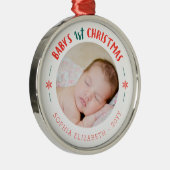 Baby's eerste kersttasje metalen ornament (Rechts)