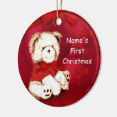 Baby's eerste kerstteddy Bear Ornament (Links)