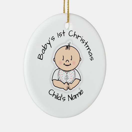 Baby's eerste kersttjoch-versiering - keramisch ornament (Rechts)