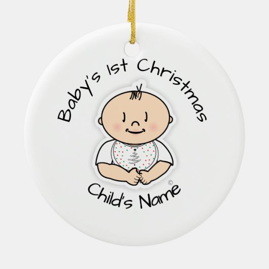 Baby's eerste kersttjoch-versiering - keramisch ornament (Achterkant)