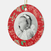 Baby's Eerste Kerstvakantie Patroon Ornament (Links)