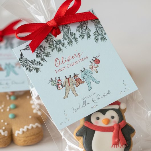 Baby's Eerste Kerstvakantie Seizoen Gift Labels