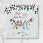 Baby's Eerste Kerstvakantie Seizoen Gift Labels (Voorkant)