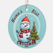 Baby's eerste kerstvakantie Snowman Ornament (Links)