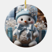 Baby's eerste kerstvakantie Snowman Ornament (Achterkant)