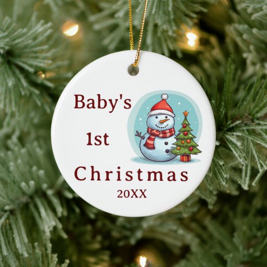 Baby's eerste kerstvakantie Snowman Ornament (Boom)