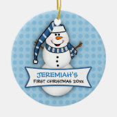 Baby's eerste kerstvakantie Snowman Ornament (Voorkant)