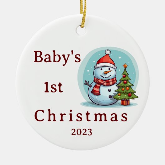 Baby's eerste kerstvakantie Snowman Ornament (Voorkant)