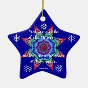 Baby's eerste kerstversiering.Desiderata.Quote.4 Keramisch Ornament