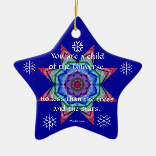 Baby's eerste kerstversiering.Desiderata.Quote.4 Keramisch Ornament (Voorkant)