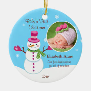 Baby's eerste kerstversiering keramisch ornament