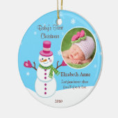 Baby's eerste kerstversiering keramisch ornament (Links)