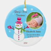 Baby's eerste kerstversiering keramisch ornament (Achterkant)