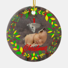Baby's eerste kerstversiering keramisch ornament