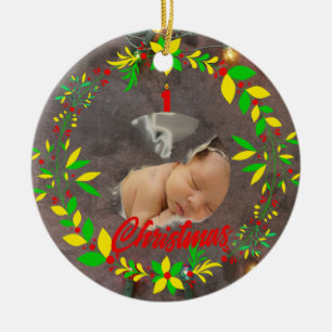 Baby's eerste kerstversiering keramisch ornament