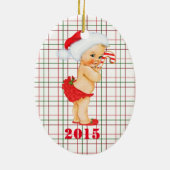 Baby's eerste kerstversiering keramisch ornament (Achterkant)