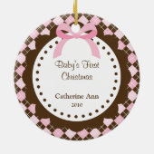 Baby's eerste kerstversiering keramisch ornament (Achterkant)