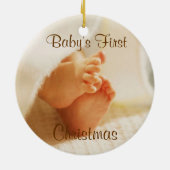 Baby's eerste kerstversiering keramisch ornament (Achterkant)