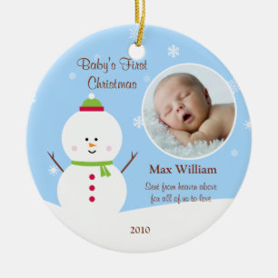 Baby's eerste kerstversiering keramisch ornament