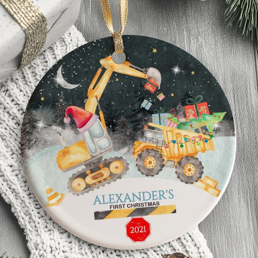 Baby's eerste kerstversiering keramisch ornament