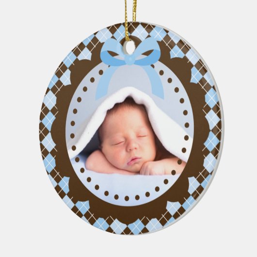 Baby's eerste kerstversiering keramisch ornament (Links)