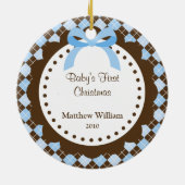 Baby's eerste kerstversiering keramisch ornament (Achterkant)