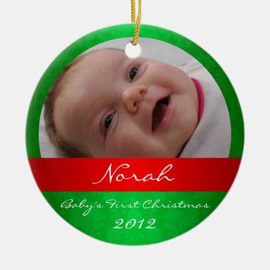 Baby's eerste kerstversiering keramisch ornament (Voorkant)