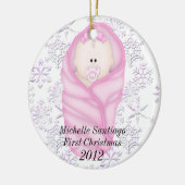 Baby's eerste kerstversiering keramisch ornament (Links)