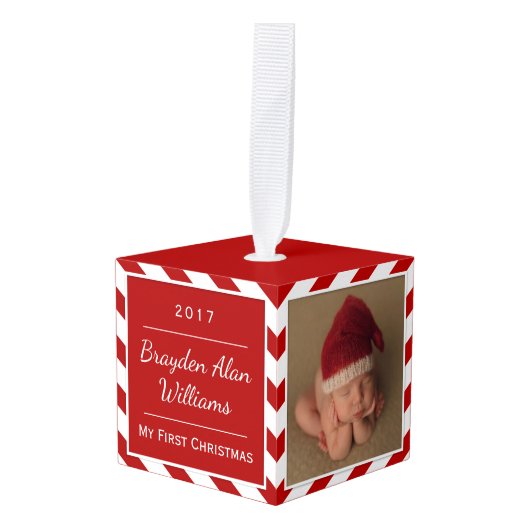 Baby's eerste kerstversiering | Kies uw kleur Ornament (Voorkant hoekig)