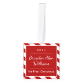 Baby's eerste kerstversiering | Kies uw kleur Ornament (Voorkant)