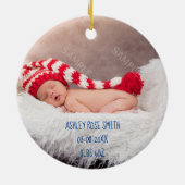 Baby's eerste leuke kerstwinter keramisch ornament (Achterkant)
