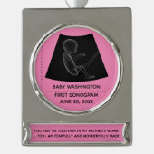Baby's eerste Sonogram -  Verzilverd Banner Ornament (Voorkant)