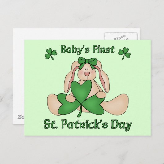 Baby's eerste St. Patrick's Day Briefkaart (Voorkant / Achterkant)