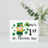 Baby's eerste St. Patrick's Day Briefkaart (Staand voorkant)
