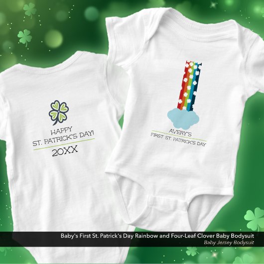 Baby's eerste St. Patrick's Day regenboogklaver Romper