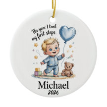 Baby's Eerste Stapjes 2026 Kerst Ornament Blond