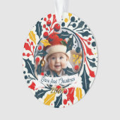 Baby's eerste Tricolor-kerstkrans Ornament (voorkant)