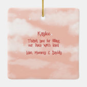 Baby's eerste Valentijnsdag Keramisch Ornament (Achterkant)