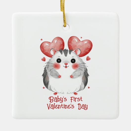 Baby's eerste Valentijnsdag Keramisch Ornament (Voorkant)