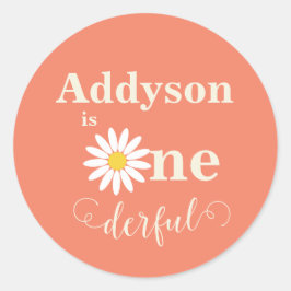 Baby's eerste verjaardag Daisy Ronde Sticker