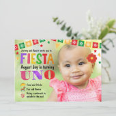 Baby's eerste verjaardag Fiesta Party uitnodiging (Staand voorkant)