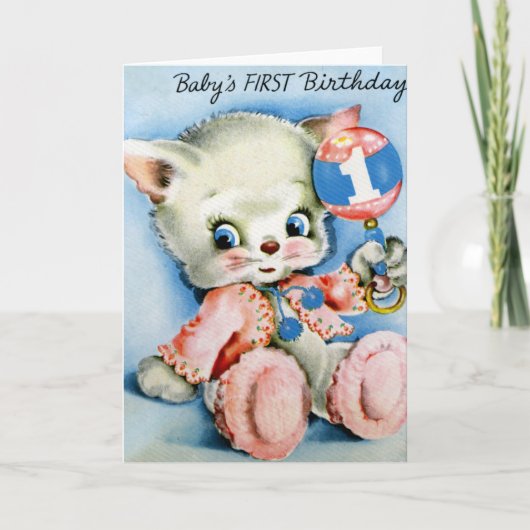 Baby's eerste verjaardag Wenskaarten Kaart (Voorkant)