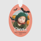 Baby's eerste zwarte vleermuis foto ornament (voorkant)