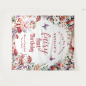 Baby's Fairy Eerste Verjaardagsfeestje Welkom Acht Wandkleed (Voorkant (horizontaal))